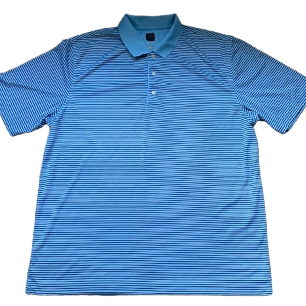 GREG NORMAN Men’s MicroLux MC75 Striped Blue Polo Size XXL